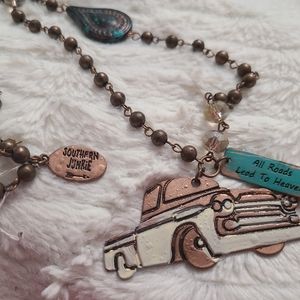 Southern Junkie classic car crystal necklace